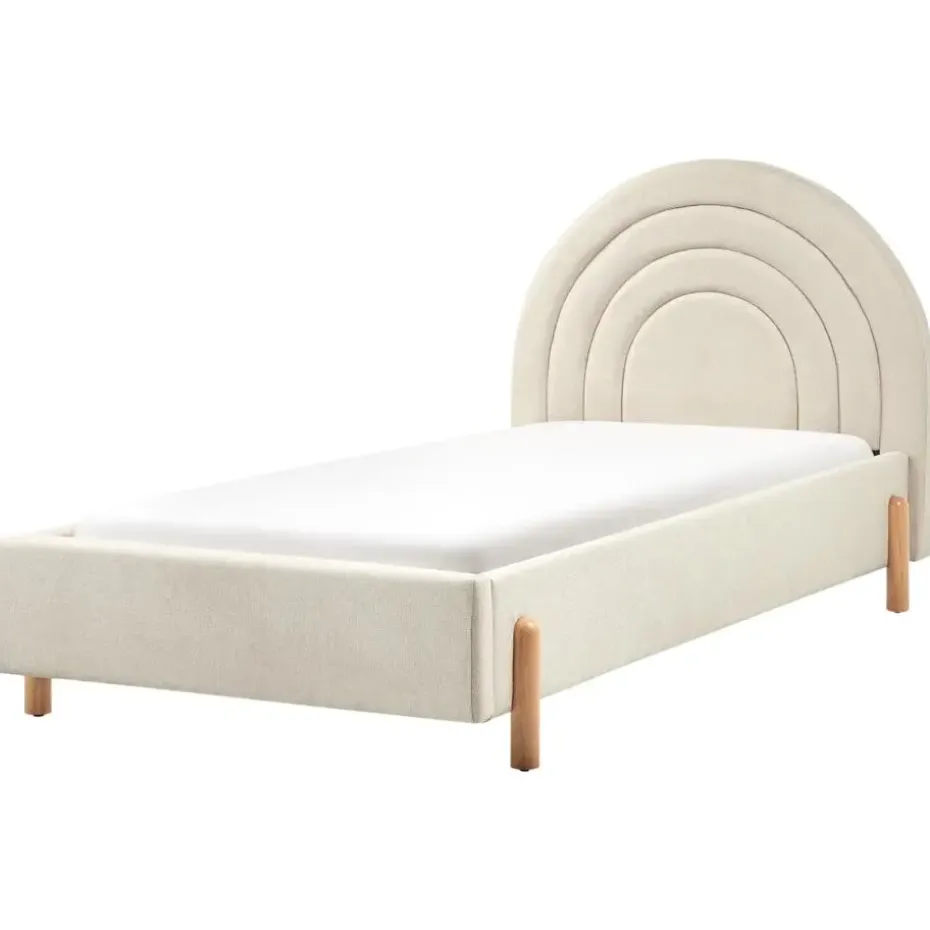 ANET - Bed - Beige - 90 x 200 cm - Stof