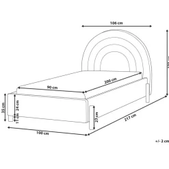 ANET - Bed - Beige - 90 x 200 cm - Stof