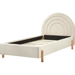 ANET - Bed - Beige - 90 x 200 cm - Stof