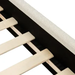 ANET - Bed - Beige - 90 x 200 cm - Stof