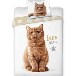 Animal Pictures Dekbedovertrek Love Me - Eenpersoons - 140 x 200 cm - Wit