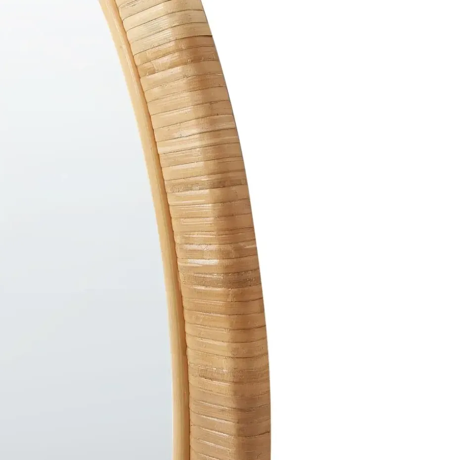 ANLEZY - Wandspiegel - Naturel - Rotan