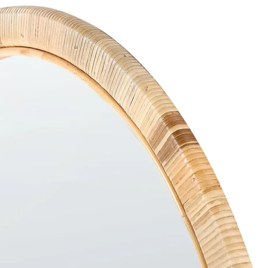 ANLEZY - Wandspiegel - Naturel - Rotan