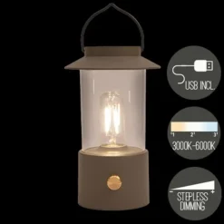 Anna Collection Camping tafellamp - taupe - binnen en buiten