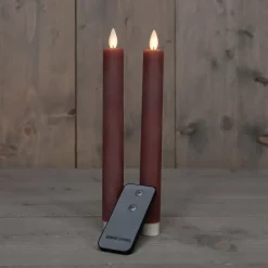 Anna Collection LED dinerkaarsen - 2x st - antiek roze - 23 cm