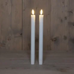 Anna Collection Led dinerkaarsen - 2x st - wit - 24 cm - 3D lont