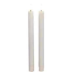 Anna Collection Led dinerkaarsen - 2x - wit - 25 cm - 3D vlam