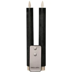 Anna Collection LED dinerkaarsen - 2x - donkergroen - 23 cm