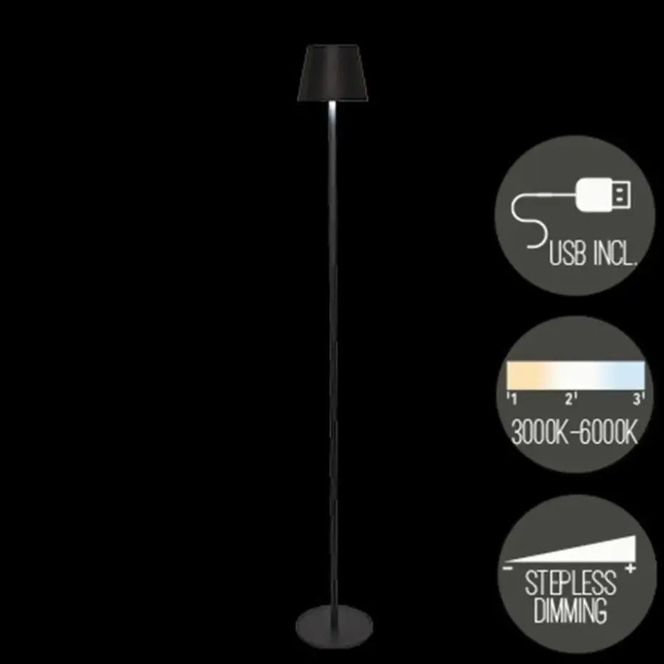 Anna Collection Portable lamp staand - zwart - binnen en buiten