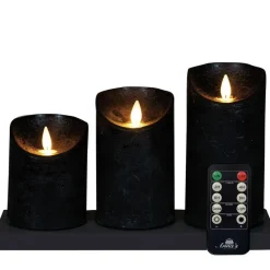 Anna's Collection Anna's Collection LED kaarsen - 3x - zwart