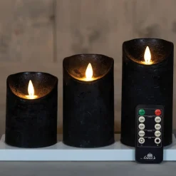 Anna's Collection Anna's Collection LED kaarsen - 3x - zwart