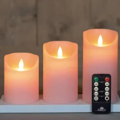 Anna's Collection Anna's Collection LED kaarsen - 3x - lichtroze