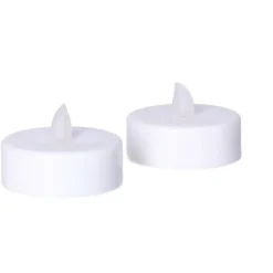 Anna's Collection Grote LED theelichtjes - 2x - wit -6 x 4,5 cm