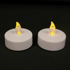 Anna's Collection Grote LED theelichtjes - 2x - wit -6 x 4,5 cm