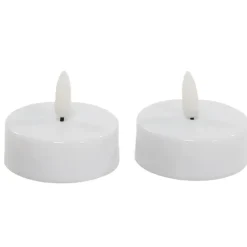 Anna's Collection Jumbo theelichten - 2x - wit - 6 x 4,5 cm