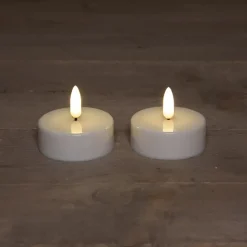 Anna's Collection Jumbo theelichten - 2x - wit - 6 x 4,5 cm