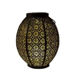 Anna's Collection Lantaarn - tuinverlichting - solar - zwart met goud