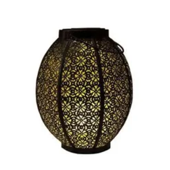 Anna's Collection Lantaarn - tuinverlichting - solar - zwart met goud