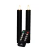 Anna's Collection LED dinerkaarsen - 2x st - zwart - 18 cm