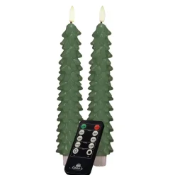 Anna's Collection LED dinerkaars - 2x - groen - kerstboom - 23 cm