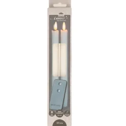 Anna's Collection LED dinerkaarsen - 2x - wit - 23 cm