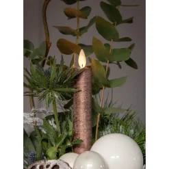 Anna's Collection LED dinerkaarsen - 2x - brons - 23 cm