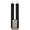 Anna's Collection LED dinerkaarsen - zwart - 2x - 23 cm