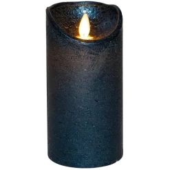Anna's Collection Led stompkaars - metallic blauw - H15 x D7,5 cm