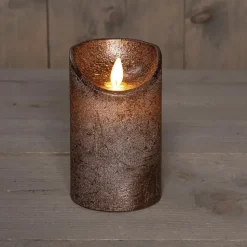 Anna's Collection Led stompkaars - brons - H12,5 x D7,5 cm - wax
