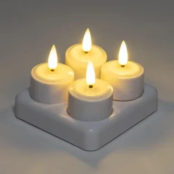 Anna's Collection LED waxinelichtjes - 4x -wit - oplaadbaar