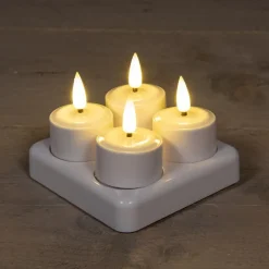 Anna's Collection LED waxinelichtjes - 4x -wit - oplaadbaar