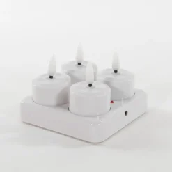 Anna's Collection LED waxinelichtjes - 4x -wit - oplaadbaar