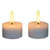 Anna's Collection LED waxinelichtjes - 2x -wit -D4 x H5 cm