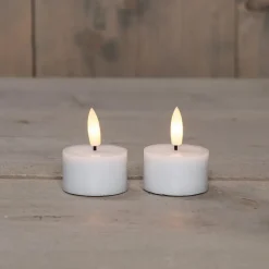 Anna's Collection LED waxinelichtjes - 2x -wit -D4 x H5 cm
