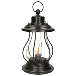 Anna's Collection Solar lantaarn - vlameffect - 17 x 31 cm - metaal