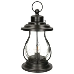 Anna's Collection Solar lantaarn - vlameffect - 17 x 31 cm - metaal