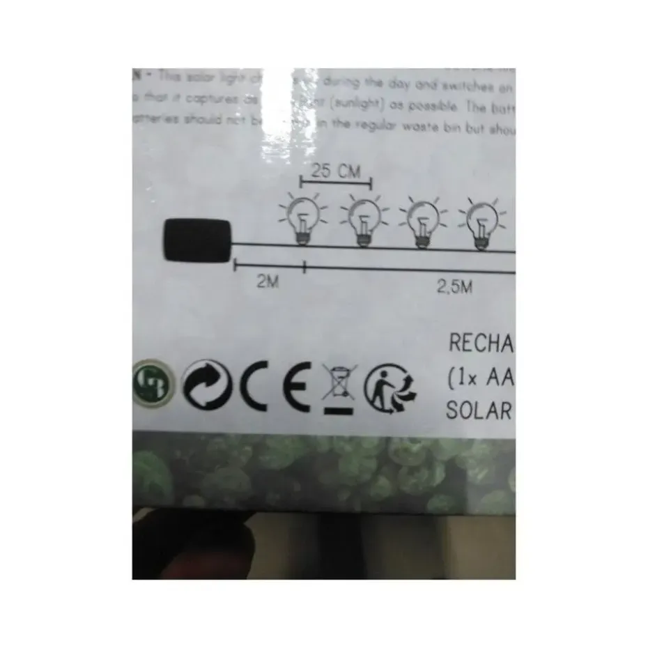 Anna's Collection Solar lichtsnoer - witte lampionnen - 250 cm