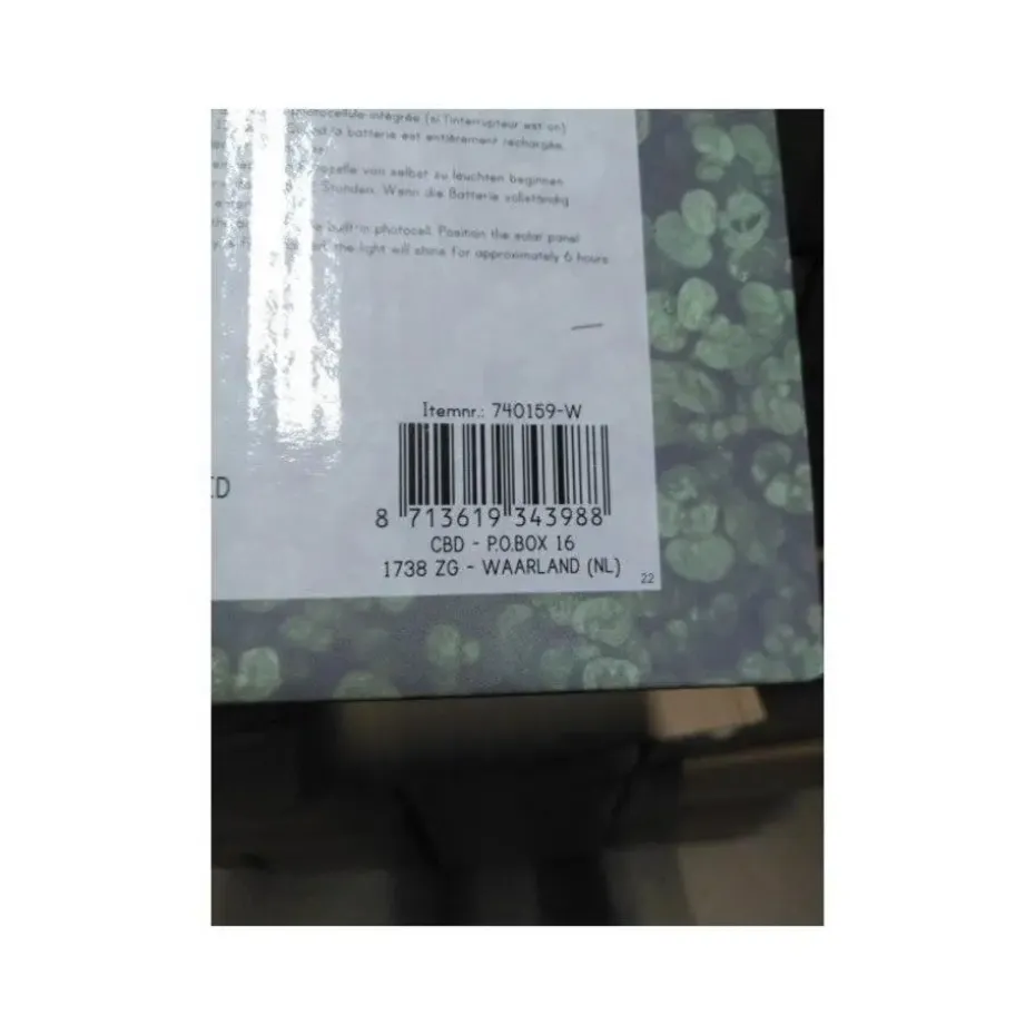 Anna's Collection Solar lichtsnoer - witte lampionnen - 250 cm