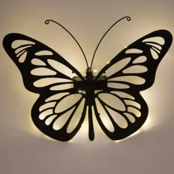 Anna's Collection Solar wandlamp - vlinder - 25 x 35 cm - metaal
