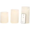 Anna's Collection Stompkaarsen - 3x - wit - LED kaarsen