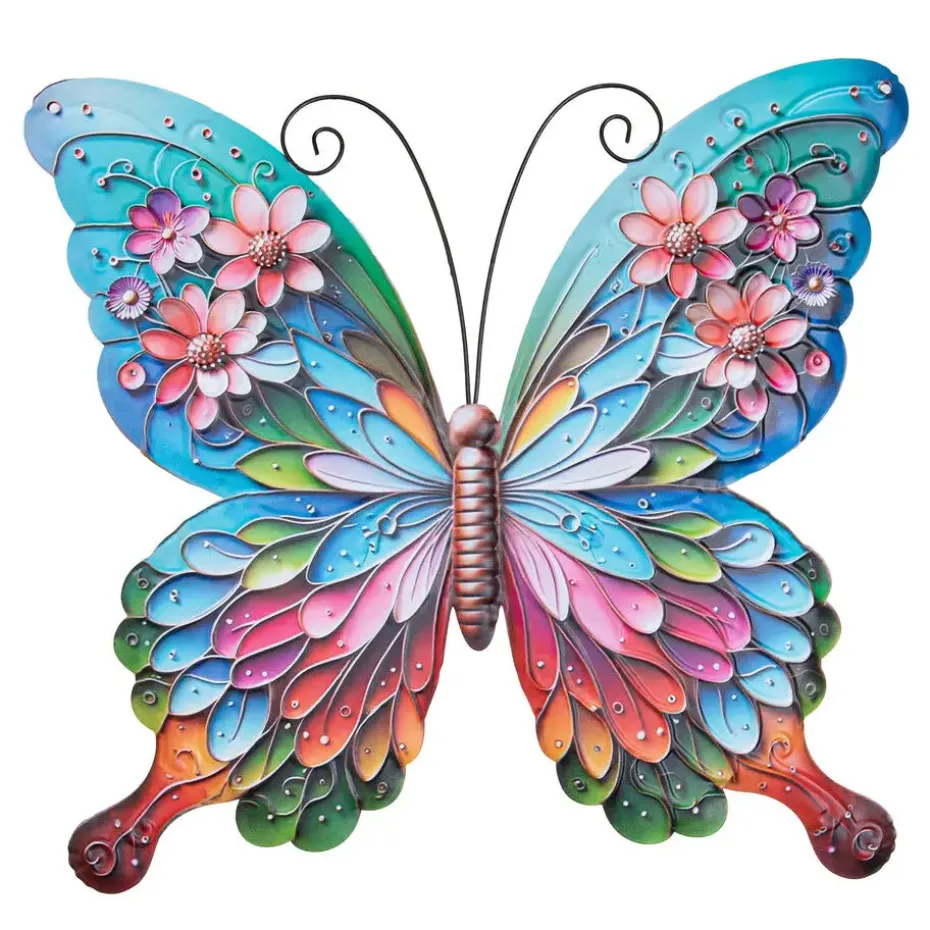 Anna's Collection Tuindecoratie vlinder - 17 x 18 cm - metaal