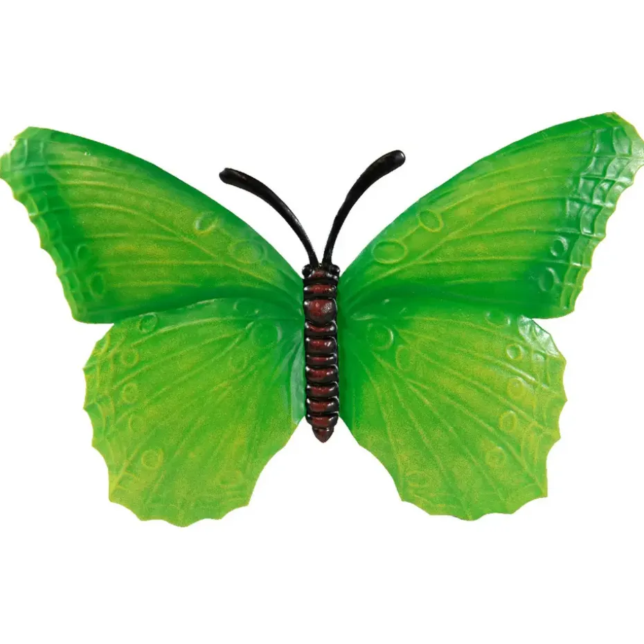 Anna's Collection Tuindecoratie - vlinder - groen - metaal - 40 cm