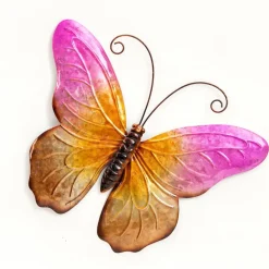 Anna's Collection Tuindecoratie vlinder - roze - 44 x 32 cm