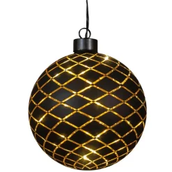 Anna's Collection Verlichte kerstbal - goud - D12 cm - 10 LED
