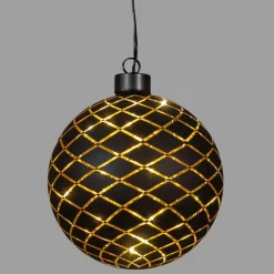 Anna's Collection Verlichte kerstbal - goud - D12 cm - 10 LED