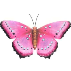 Anna's Collections Tuindecoratie - vlinder - metaal - roze - 48 cm