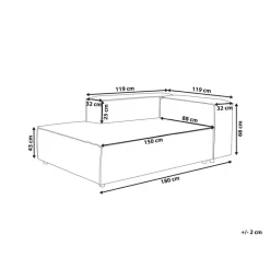 APRICA - Chaise longue - Beige - Rechterzijde - Linnen