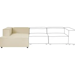 APRICA - Chaise longue - Beige - Rechterzijde - Linnen