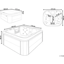 ARCELIA - Whirlpool buitenbad - Blauw - 215 x 180 cm - Acryl