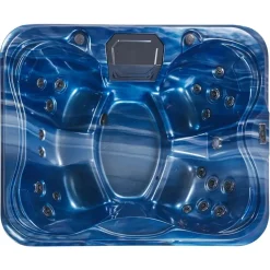 ARCELIA - Whirlpool buitenbad - Blauw - 215 x 180 cm - Acryl